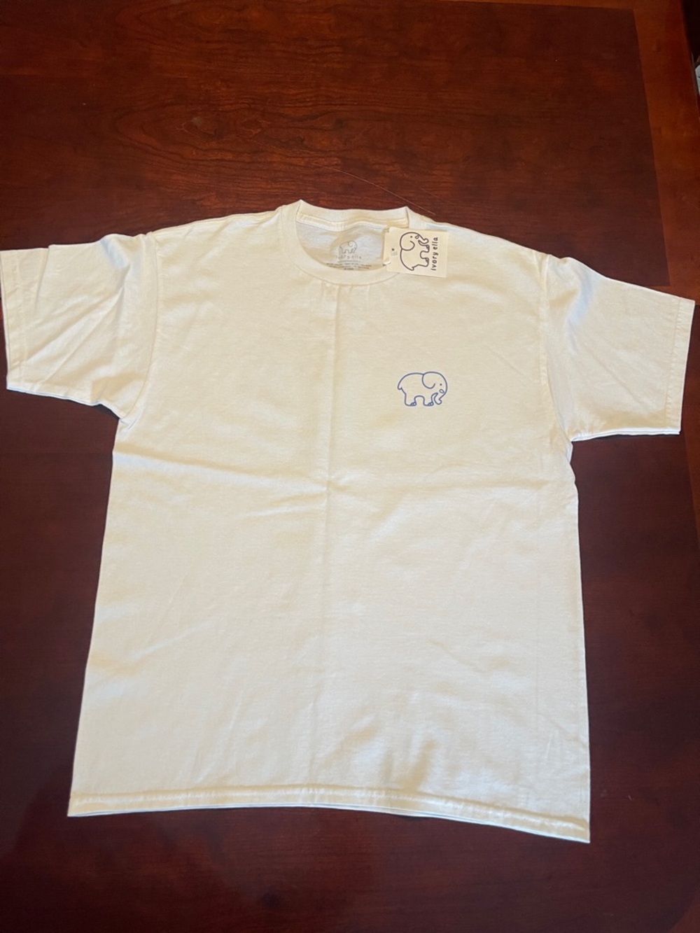 NWT - Pride Ivory Ella White Crewneck Tee with Subtle Elephant Logo - XS